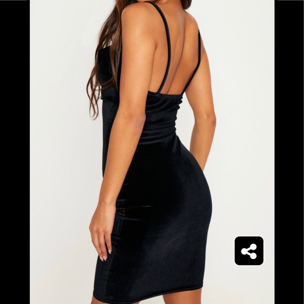 Velvet Cowl Neck Bodycon